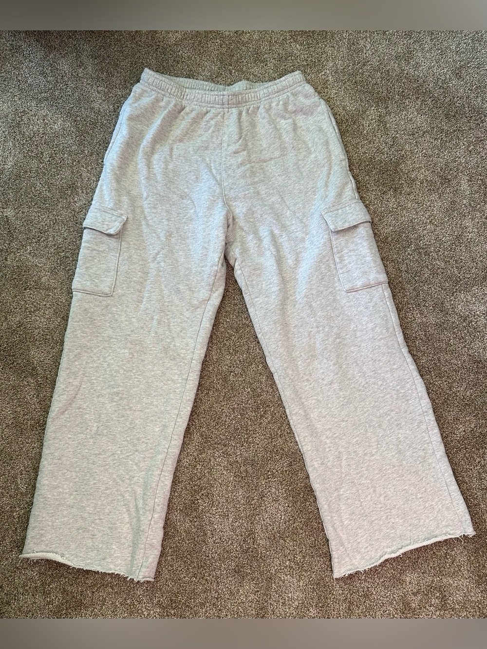 Brandy Melville Light Gray Cargo Sweatpants